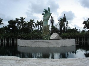 The Holocaust memorial in Miami Beach is the site of Sunday's rally. 