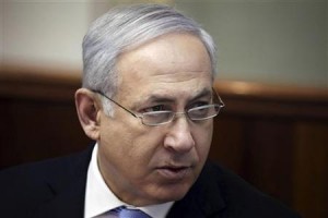 Israel's Prime Minister Benjamin Netanyahu attends the weekly cabinet meeting in Jerusalem