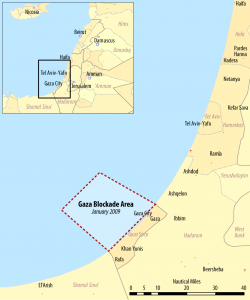 Gaza sea blocade map