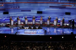 Republican primary candidates at a previous debate. Photo: Iowapolitics.com