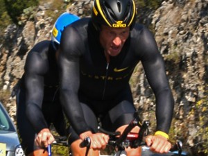 Close-up of Lance Armstrong & John Korioth in the 2008 Tour De G