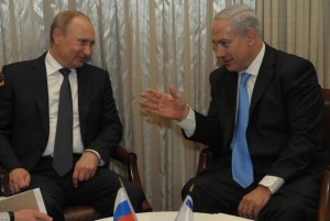 Russian President Vladimir Putin with Israeli PM Benjamin Netanyahu, in Israel. Photo: Facebook.