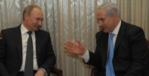 Russian President Vladimir Putin with Israeli PM Benjamin Netanyahu, in Israel. Photo: Facebook.