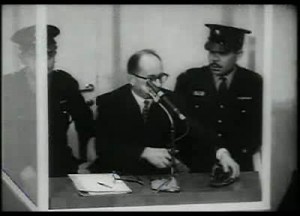 Photo taken during the trial of Adolf Eichmann. Photo: Wiki Commons.