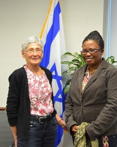 anette Hirshmann (left) and Gladys Amaning (right), of Israel and Ghana, respectively, have jointly developed a visionary program to provide this and future generations of Ghanaian preschoolers with the initial tools needed to achieve their full potential. Credit: Maxine Dovere.q