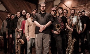 Zion80 orchestra, Jon Madof, center. Photo: Justin Bias 