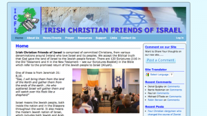 The Irish Christians Friends of Israel website's homepage. Credit: Irish Christians Friends of Israel. 