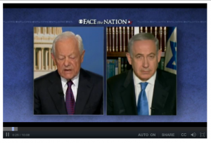 Israel Prime Minister Benyamin Netanyahu interviewed on CBS's "Face the Nation." Photo: Screenshot