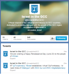 "Israel in the GCC," the Israel Foreign Ministry's "Virtual Embassy" for the Persian Gulf. Photo: Screenshot.