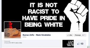 Banned Hungarian racist site Kuruc re-posts on Facebook. Photo. Screenshot.