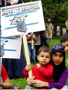 Al Quds Day demonstration in Toronto, where, according to B'nai Brith Canada, children were used "to spread lies and hatred." Photo: B'nai Brith Canada.