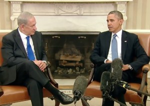 President Obama and Prime Minister Netanyahu at the White House, on September 30, 2013. Photo: Screenshot.