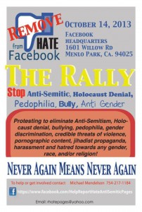 Remove Hate from FB has called for an "offline" protest at Facebook headquarters in Menlo Park, California, to protest anti-Semitism online. Photo: Screenshot.