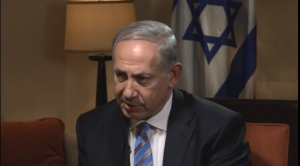 Israeli President Benjamin Netanyahu being interviewed by Charlie Rose, October 2, 2013. Photo: Screenshots.