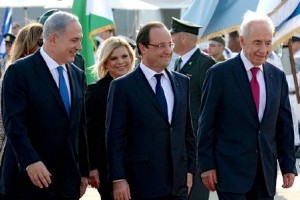 Netanyahu Hollande Peres