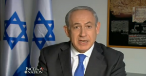 Israeli Prime Minister Benjamin Netanyahu speaking on CBS's 'Face the Nation,' on November 10, 2013. Photo: Screenshot / CBS.