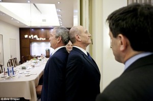 In 2008. U.S. President George W. Bush and Israeli Prime Minister Ehud Olmert went back-to-back in the White House, and Israel emerged the victor! Photo: Screenshot / Eric Draper.