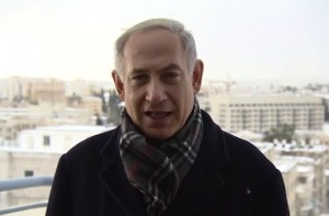 Prime Minister Netanyahu delivering his Christmas greeting, on December 24, 2013. Photo: Screenshot. 