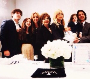 Celebrity fashion stylist Rachel Zoe at her son's brit milah. Photo: Screenshot / Twitter.