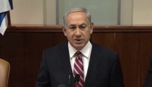 Israeli PM Netanyahu at his weekly cabinet meeting. Photo: Screenshot. 
