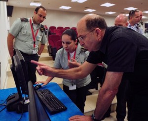 Israeli Defense Minister Moshe Ya'alon visits the Israeli government department of telecommunications and cyber systems on June 4, 2013. Photo: Ariel Hermoni / Ministry of Defense. Israeli Defense Minister Moshe Ya'alon visits the Israeli government department of telecommunications and cyber systems on June 4, 2013. Photo: Ariel Hermoni / Ministry of Defense.