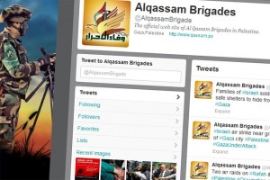 An IDF montage featuring the barred Hamas-Al Qassam Brigades Twitter account. Photo: Screenshot / IDF.