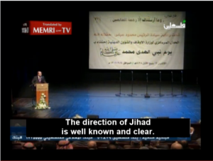 Palestinian Authority Minister of Religious Endowments Mahmoud Habbash speaking on PA television, on January 13, 2013. Photo: Screenshot / MEMRI.