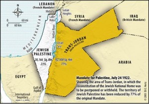 League of Nations affirmed the division of "Mandate Palestine" into a Jewish and Arab state. Photo: Eli Herz.