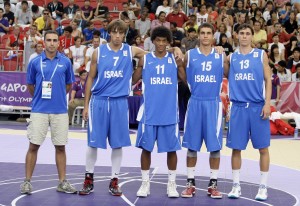 Team Israel at the Singapore 2010 Youth Olympic Games, where Israel finished in sixth place. Pictured, from left to right, Sergey Zelikman, Tom Maayan, Igor Mayor and Oleksander Chernuvych. Photo: FIBA.