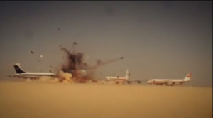 black-sept The 'Black September' hijacked planes being blown up by the PFLP at an abandoned air force base, in Jordan, in 1970. Photo: Screenshot.