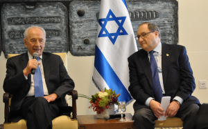 Israeli President Shimon Peres (left) and Abraham H. Foxman, National Director of the Anti-Defamation League. Photo: Office of the President.