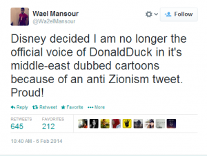 Wael Mansour's Tweet confirming Disney did not renew his contract. Photo: Screenshot / Twitter.