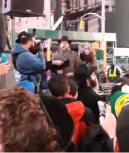 alexclare Brit Award-nominee musician Alex Clare in New York City's Times Square performing for Havdalah. Photo: Screenshot.