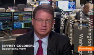 Jewish journalist Jeffrey Goldberg being interviewed by Charlie Rose on Bloomberg View, on March 5, 2014. Photo: Screenshot.