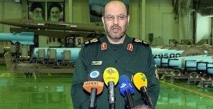 Iranian Defense Minister Brigadier General Hossein Dehqan introducing the Islamic Republic's ballistic missiles. Photo: Screenshot / Fars.