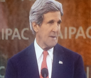U.S. Secretary of State John Kerry, speaking at the 2014 AIPAC Policy Conference on March 3, 2014. Photo: Algemeiner.