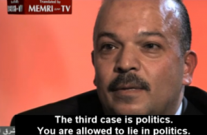 Muhammad Al-Daya, longtime bodyguard of Yasser Arafat, explained in a recent televised interview how Arafat used to lie when he denounced bombings in Israel. Photo: Screenshot / MEMRI.