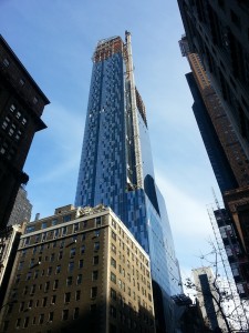 Extell Development's One57 Tower, under construction in Manhattan. Photo: Screenshot.