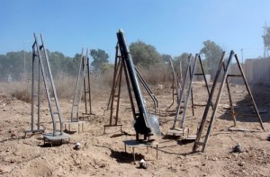 Qassam rocket launchers in Gaza. Photo: Israel Defense Forces.
