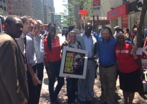 Supporters of the Jewish boys and Nigerian girls expressing solidarity with the kidnapped youth in New York City, on June 16, 2014. Photo: Facebook / Jordan Soffer.