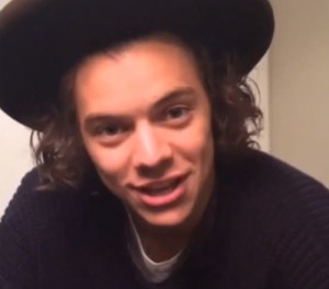 harry Screenshot of One Direction singer Harry Styles as he appeared to a bride on a giant screen at her wedding. Photo: Screenshot / Jewish News.