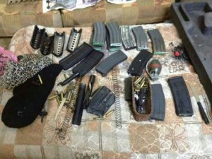 IDF overnight seized hundreds of weapons and explosives in Nablus, as part of Operation Brother's Keeper. Photo: IDF.