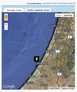 Map indicating Ashkelon Port, Israel. Photo: Google Earth.