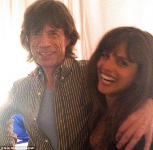 mick Rolling Stones vocalist Mick Jagger with Israeli Model Noa Tishby. Photo: Instagram.