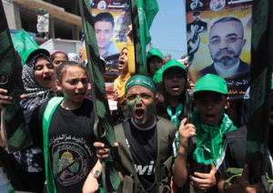 Female soldiers of Hamas, which has been blamed for the kidnapping, rallying in uniform to show their support for the kidnappers. Photo: Screenshot / Israellycool.