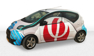 Phinergy's 1,100-mile range electric car using hybrid lithium-ion and aluminum-air batteries. Photo: Phinergy.
