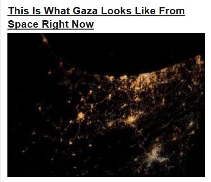 25July14 FPHL GAZA EXPLOSIONS FROM SPACE