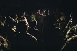 Infantry commander briefs his troops before entering Gaza. Photo IDF