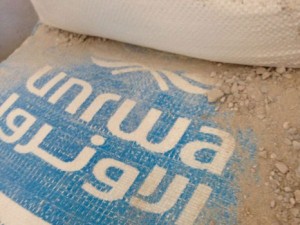 UNRWA bags of building material used in Gaza tunnels. Photo: IDF.