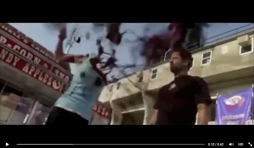 A screenshot from 'The Final Destination 4,' with the projectile imploding on the actress's head. Photo: Screenshot.